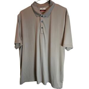 GrandSlam XXL Golf 3 button 100% polyester Gray thin striped polo  EEG TTG